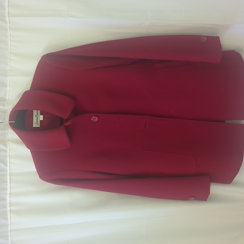 Jonathon Michael Women's Vibrant Red Pea Coat Size 4 Like New Without Tags